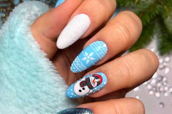 Splash and Dash of Turquoise with Snowman